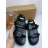 ZA2024 Summer New Fashionable Metal Buckle Thick Bottom Slippers, One Line Dragging, Flat Bottom Slippers, Outerwear, Barefoot Dragging