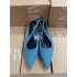 ZA2024 Autumn New Women's Shoes Blue Cowboy Bare Heels Pointed Shoes Cat Heels Muller Shoes Sandals Women