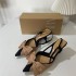 ZA new 2024 summer pointed thin heel shallow mouth high heels for women, bow tied fashion sandals for women, color blocked