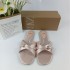 ZA women's shoes 2024 summer flat cross women's drag fairy style open toe square toe back empty beach pink women's shoes