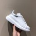 High version McQueen white shoes for women 2023 new thick soled shoes, leather height increasing jelly haze blue sports and leisure shoes