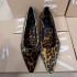 ZA2024 new versatile leopard print shallow mouth single shoe for women, pointed toe low heel French shallow mouth single shoe for women, leopard print women's shoes