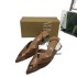 ZA new 2024 summer slim heel patchwork with brown temperament high heels, women's pointed fashion temperament sandals, women's fashion