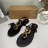 ZA new 2024 summer round toe straight strap metal buckle decoration clip toe slippers sandals with women's back strap for wearing single shoes