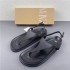 ZA2024 summer new women's shoes black herringbone clip toe back strap flat bottom versatile casual sandals for women