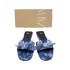 ZA Foreign Trade 2024 New Product Women's Shoes Gradient Color Butterfly Jewelry Flat Slippers French Personalized Blue Outerwear Home