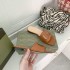 2022 New Summer G Home Classic Hollow Flat Bottom Leaky Toe Square Head Women's Cool Slippers Leather Style Casual Lazy Dragging