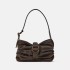 ZA Women's Bag New Cross border 2024 Spring and Autumn Wrinkled Bag Brown Buckle Decoration Shoulder Bag Fashion Underarm Bag