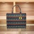 Canvas Ethnic Wave Handheld Vegetable Basket Tote Bag Fashionable, Simple, Light Luxury, Elegant, niche Women's Shoulder Bag