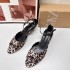 ZA New Product 2024 Summer Fashion Leopard Pattern Open Toe Thin Heel Short Heel Strap Women's Shoes Fish Mouth Strap Women's Sandals