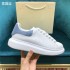 McQueen Little White Shoes for Women 2022 Spring and Autumn New High Quality Genuine Leather Thick soled Interior Height Increase Casual Sports Couple Shoes