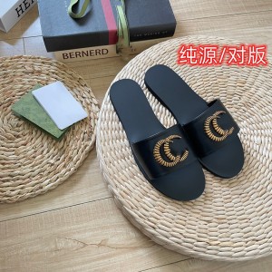 Slippers for women 2023 summer new fashionable outerwear versatile copper buckle flat bottomed round toe exposed retro cool slippers