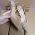 ZA2024 autumn new style rear strap temperament fine high heels with pointed toe, embroidered beaded mesh sandals for women