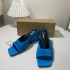 ZA New French Summer 2023 Fashion Women's Shoes Coarse Heel Straw Blue Open Toe Fashion Post Air Trendy Women's Sandals