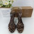 ZA2024 new leopard print high-heeled shoes with a one-piece temperament, slim heels, and exposed toes for women. Leopard print high-heeled fashion for women