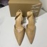 ZA's new 2024 summer pointed, thin heel, back strap high heels, women's shallow metal fashion, exposed heel sandals, women's fashion trend