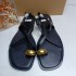 ZA's new 2024 summer cross strap metal flat sandals for women's casual beach shoes with soft soles and double toed Roman shoes for women