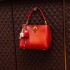 Cross border new high-end retro red bucket bag 2025 French hand-held bridal wedding bag, single shoulder crossbody women's bag