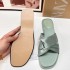 ZA Summer 2024 New Product Summer Square Head Flat Bottom French Green Casual Cross Silk Strap Comfortable Sandals for Women