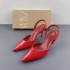 ZA Women's Shoes 2024 Spring/Summer New Product Red Lacquer Leather Baotou Back Empty Women's Shoes Sexy temperament High Heels Fashion Women's Shoes