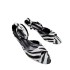 ZA Autumn 2024 New Product Round Headed Open toed Hollow Zebra Pattern High Heels with Rear Buckle Buckle Strap Sandals for Women