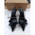 ZA2024 Summer New Women's Shoes Butterfly Dew Heel Muller Shoes Pointed Shallow Mouth Lacquer Leather Single Shoes