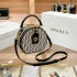 Self owned brand 2024 new women's bag cross-border new fashion trend embroidered small round bag casual shoulder crossbody bag