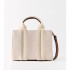 Z family's new summer crossbody bag with high-quality canvas splicing, beige handheld single shoulder mini city square bag for women