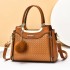 2024 new Korean version large capacity women's bag, fashionable and simple single shoulder crossbody bag, middle-aged mother bag, plaid temperament bag