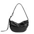 Cross border ZA women's bag 2024 new fashionable pop rock style black pleated bag, single shoulder hand-held armpit bag