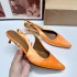 ZA New Product 2024 Autumn French High Heels Women's Pointed Narrow Heels Baotou Sandals Retro Back Empty Cat Heels Fairy Women's Shoes