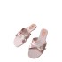 ZA New Product 2024 Summer Flat Heel Cross Buckle Women's Drag Fairy Style Dew Toe Back Empty Beach Pink Women's Sandals