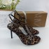 ZA2024 new leopard print high-heeled shoes with a one-piece temperament, slim heels, and exposed toes for women. Leopard print high-heeled fashion for women