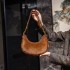 Cross border autumn and winter new versatile high-end texture plush crescent bag, trendy and fashionable single shoulder armpit crossbody bag