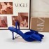 ZA New Product 2024 Autumn French pointed bow decoration silk and satin back strap shallow high heels sandals for women