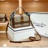 2024 popular genuine leather retro floral hand-held small square bag with niche design, high-end texture French single shoulder crossbody bag