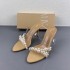 ZA2024 Summer New Product: Pointed Pearl Fine Heels, Women's Fashion Style, Transparent Rear Open toed Sandals for Women