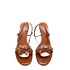 ZA New Product 2024 Summer One Belt Professional Women's Shoes Brown Metal Decoration Fashion Trendy High Heels Sandals Women