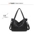 Cross border 2025 new Korean women's bag Amazon casual washed leather shoulder bag soft leather large bag mommy bag