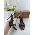 ZA2024 new leopard print high-heeled shoes with a one-piece temperament, slim heels, and exposed toes for women. Leopard print high-heeled fashion for women