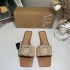 ZA New Product 2024 Summer Women's Shoes Square Head with Square Buckle Grass Mat Pearl Decoration Back Bare Toe Half Dragged Sandals for Women