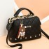 2024 European and American New Fashion Women's Bag with Lingge Small Fragrant Style Handheld Small Bag Boston Shoulder Bag