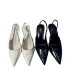 ZA Women's Shoes 2024 New Fashionable High Heels with Pointed Tips, Thin Heels, and Rear Tripping Strap, with a Unique and Versatile Style, Women's Baotou Sandals