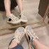 Factory direct sales: G Home 1977 embroidered canvas shoes, women's presbyopia printed color blocked retro casual couple board shoes