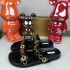 ZA2024 summer new one-piece sandals with round toe and thick bottom metal buckle decoration, versatile sandals for women's outdoor wear