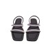 Spain 2024 summer new single strap open toe buckle strap women's shoes silver rhinestone French casual flat sandals