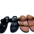 ZA2024 Summer New Fashionable Metal Buckle Thick Bottom Slippers, One Line Dragging, Flat Bottom Slippers, Outerwear, Barefoot Dragging