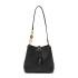 Cross border new black woven bucket bag is popular this year, with a high-end and fashionable feel. It is a versatile single shoulder crossbody bag