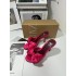 ZA Women's Shoes 2024 Spanish Spring New Product Women's Shoes Big Bow Decoration Polyester Rose Red Stiletto Sandals