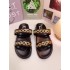 ZA Summer New Product 2024 Fashion Foreign Trade Round Head Thick Bottom Buckle Metal Buckle Decoration Back Air Versatile Single Shoes Cool Slippers for Women